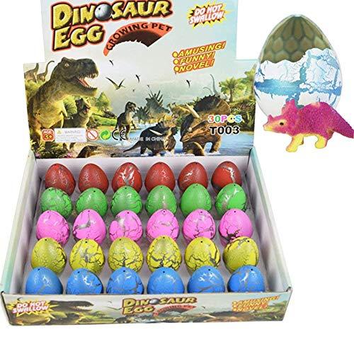Yeelan Huevos de Dinosaurio Huevo de Juguete Crecimiento Dino Dragon para niños Paquete de Gran tamaño de 30 Piezas, Grieta Colorida