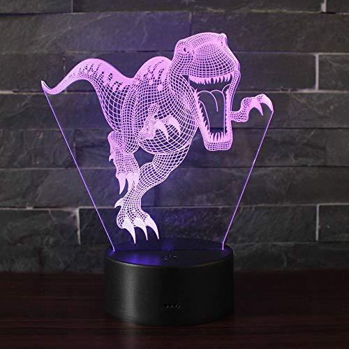 3D Lámpara de Escritorio Win-Y LED 7 del tacto del color de la lámpara del dormitorio del hogar decoración de la oficina para los niños y regalo de Navidad de cumpleaños (Dinosaurios A1)