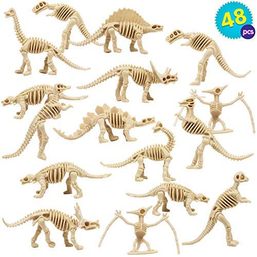 48 Esqueletos fÃ³siles de Dinosaurios de PlÃ¡stico - Juguete perfecto para niÃ±os, regalos de fiesta, educaciÃ³n y diversiÃ³n durante horas de juego.